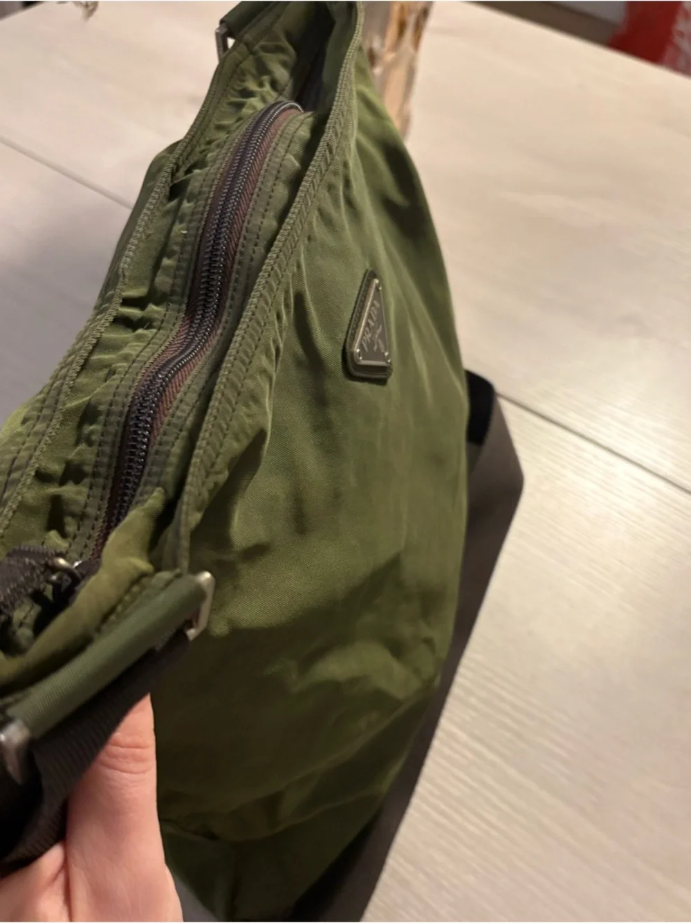 Prada Olive Green Nylon Crossbody Bag,lightweight - Picture 4 of 9